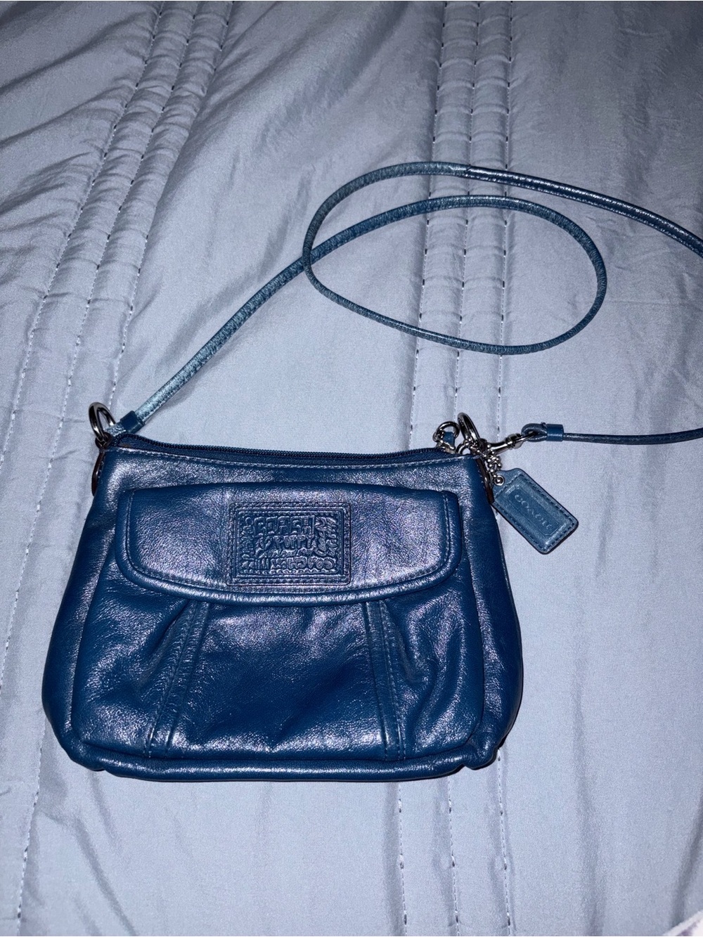 Coach poppy Blue Leather Crossbody